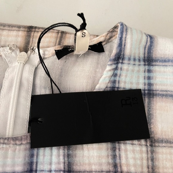 R13 Plaid Tiered Shredded Relaxed Midi Dress Size S - Picture 6 of 14